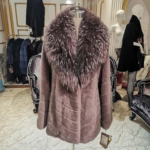 WINTER PALACE 2020 fashion Winter Mink Coat Fox collar Imported velvet grade mink fur coat International catwalk style 102