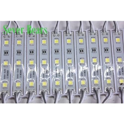 20PCS 5050 SMD 3LEDs LED Module White/Warm White/Red/Green/Blue Waterproof Light Advertising lamp DC 12V Wholesale