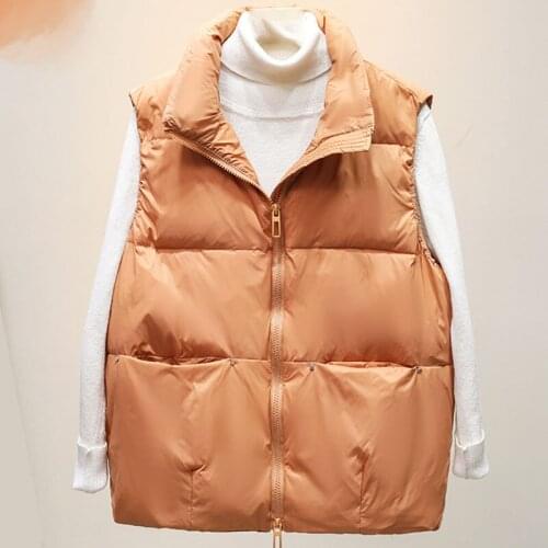 2020 Women Classic Style Sleeveless Vest Winter Warm Down Jacket Female Stand Collar Sleeveless Waistcoat