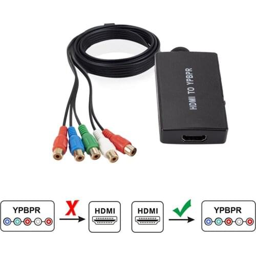 2021 Newest 1080P HD Video Audio Converter HDMI-compatible To YPBPR Component Video 5RCA RGB Converter Adapter R/L Audio Output