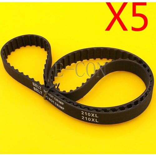 5pcs 210XL Timing Belt L039 105Teeth Width 0.39inch(10mm) XL Positive Drive Pulley for CNC Stepper Motor and Engraving Machine