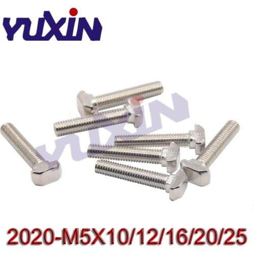 50Pcs/20pcs M5 Carbon Steel T Type Nuts Fastener Aluminum Connector For Aluminum Profile 2020 T Hammer Head Bolts Screws