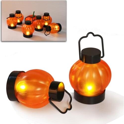 6pcs Halloween Ghost Face Pumpkin Lanterns Halloween Pumpkin Light LED Ghost Decor Light With Battery