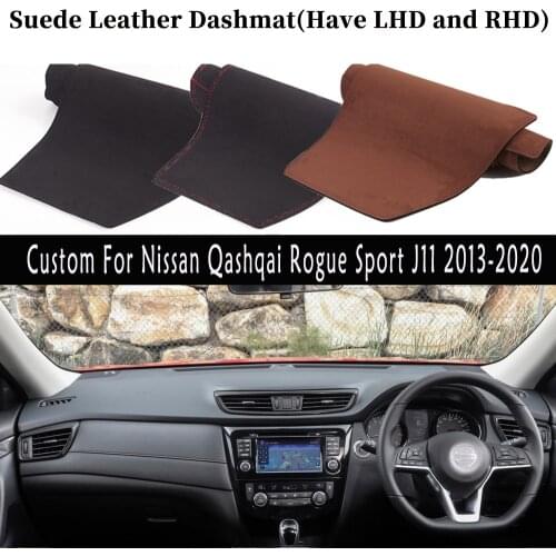 Accessories Car-styling Suede Leather Dashmat Dashboard Cover Dash Mat Carpet For Nissan Qashqai Rogue Sport J11 2013 2014 2020