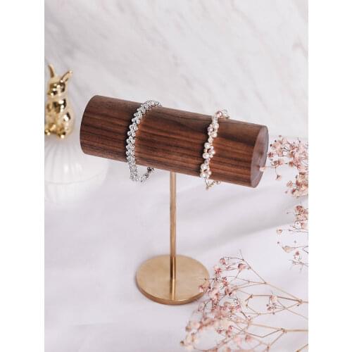 Black Walnut Wood Bracelets Display Holder Bangle Display Stand Jewelry Display Rack