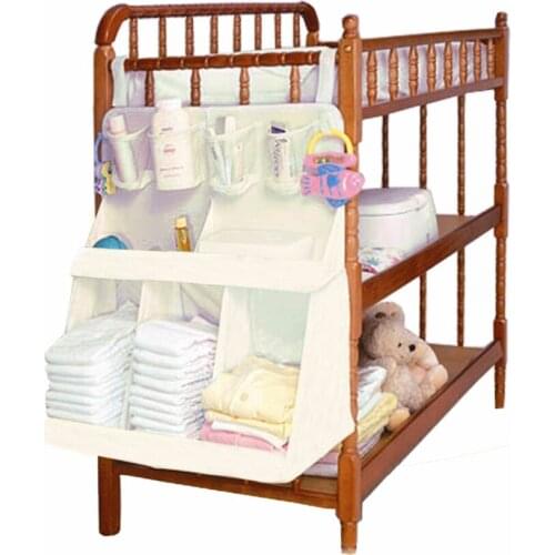 Baby Bed Hanging Organizer Bag Waterproof Baby Diapers Clothes Feeding Bottle Toys AccessoriesOrganizer Bag For Crib Bed