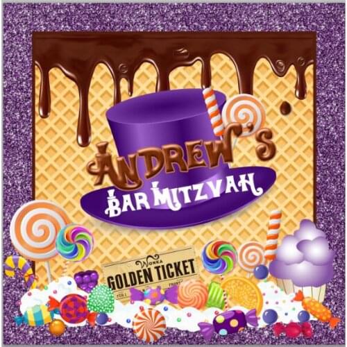 Custom Chocolate Brown Factory Birthday Candy Candyland Purple Theme backdrops Computer print party backgrounds
