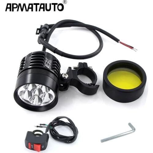 1PCS 6000Lm white/Yellow Motorcycle LED Headlight Waterproof Driving Spot Head Lamp Fog Light Motor Accessories 6000K/3000K 12V