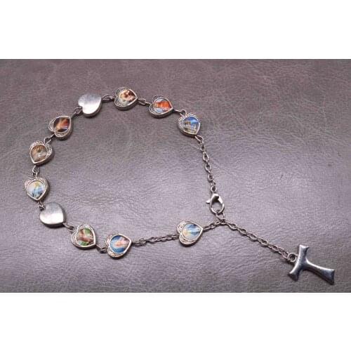 TZK Religion Love Jesus Icon Rosary Bracelet, Prayer Icon Maria Blessing Bracelet Orb. Icon Random