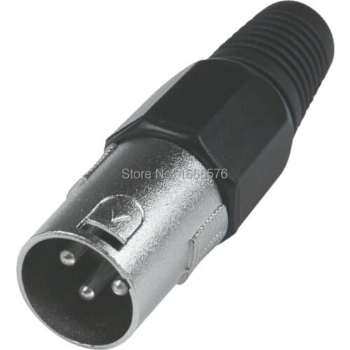 KL 10 pcs/lot XLR 3pin Cannon Connector XLR Plug Male 3 pole MIC Audio connector