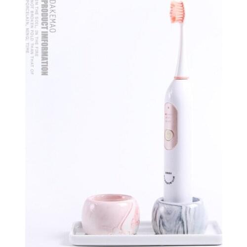 Creative Ceramic Marble Electric Toothbrush Holder Small Ring Bracket Ceramic Bathroom Toiletries Bathroom Accessory