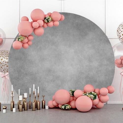 DAWNKNOW Round Circle Photography Background Backdrop Concrete Wall Children Adult Wedding Party Decoration Photo Studio