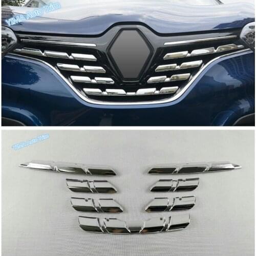 Lapetus Auto Styling Front Head Face Grille Grill Decoration Lid Cover Trim 7 Pcs Fit For Renault Kadjar 2016 2017 2018 ABS