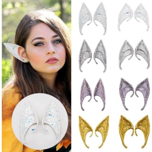 1 Pair Halloween Elf Ears Latex Cosplay Props Pointy Party Elven Ears Elf Ear Anime Fairy Cosplay Accessories Headband