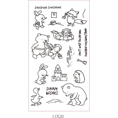 Small animals transparent Clear Silicone Stamp/Seal for DIY scrapbooking/photo album Decorative clear stamp sheets B0685