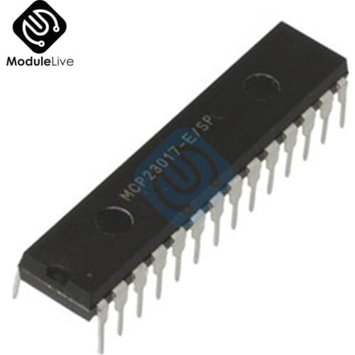 MCP23017-E/SP DIP-28 MCP23017 16-Bit I/O IO Expander with I2C IIC Interface IC 28P