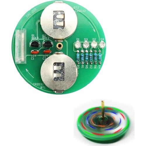 Diy electronic kit LED gyro DIY welding kit Rotating lantern Inline components diy electronic sodering project(no battery)