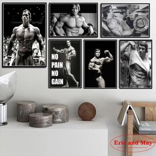 Arnold Schwarzenegger Bodybuilding Fitness Gym Workout Wall Art Canvas Pictures Painting Wall Paintings For Bedrooms Quadro