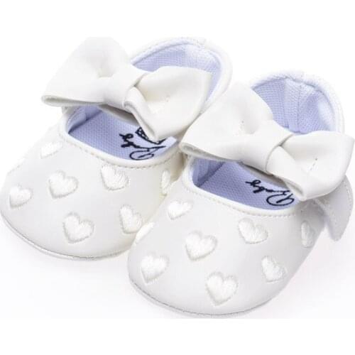 Soft Bottom Non-slip Shoes Princess Shoes Bow Baby Toddler Shoes Embroidered Love Baby Girl Shoes Baby Girl Shoes Hook & Loop