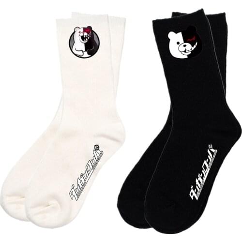 Cute Bear Anime Socks Women Danganronpa Monokuma Cosplay Spring Autumn Sweat Cotton Sock Soft Sox Stockings Accessories