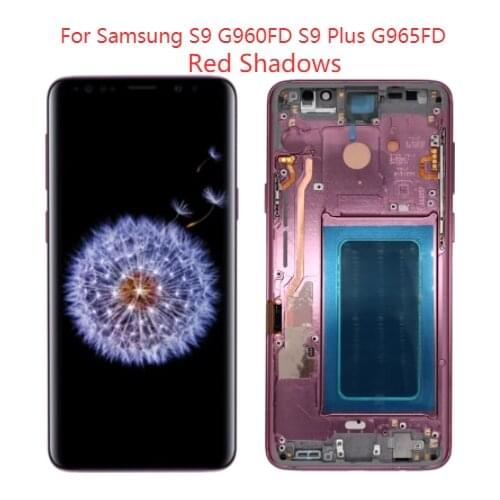 Original S9 G960F Display For Samsung S9 Plus LCD With Frame Galaxy S9 Plus SM-G965T G960A LCD Screen Assembly Red Burn Shadows