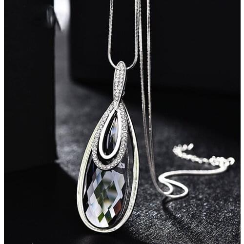 Simulated Pearl Choker Necklaces For Women Sweater Chain Vintage Geometric Long Necklace Pendant Jewelry Clothes Accessories