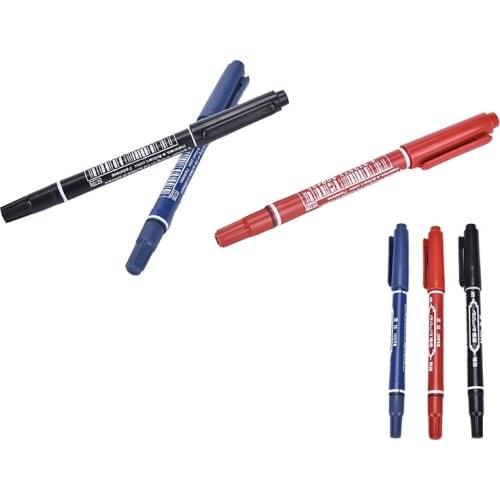1Pcs Permanent Marker Pens With Double Tips Oily Marker Pen Twin Tips Doubled Headed Hook Line For CD DVD Media Disc