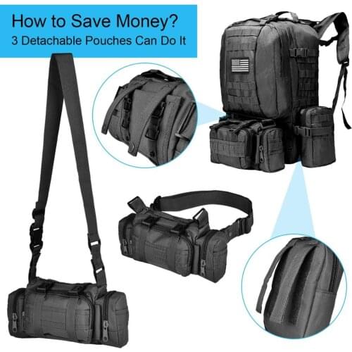 Outdoor Climbing Tactical Bag Hiking Camping Backpack Multi-Function Removable Tactical Military Fan Travel Bag