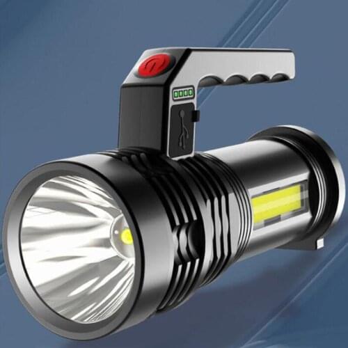 Portable Led flash light hand flashlight searchlight night lamp torchses powerful long range USB recharge floodlight Hunting a1