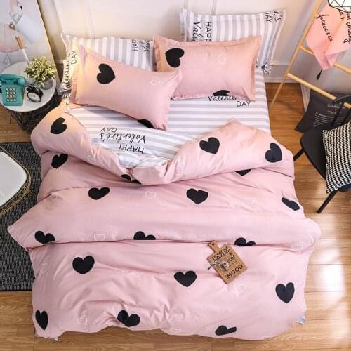 Nordic Bedding Sets Queen Size Plant Leaf Floral Plaid Stripe Duvet Cover Single Double King Set Quilt Cover Bed Sheet