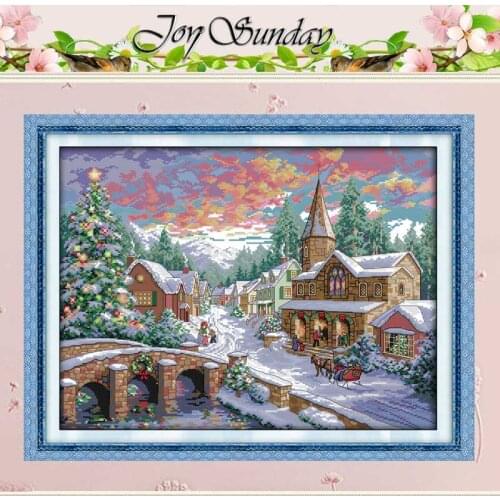 Snowscape Patterns Counted Cross Stitch 11CT 14CT Cross Stitch Sets Wholesale landscape Cross-stitch Kits Embroidery Needlework
