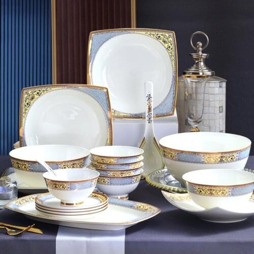 Normal Bowl Dinner Plate Sets Food Party Dessert Minimalist Plate Sets Ceramic Breakfast Assiettes De Table Dinnerware DL60PZ