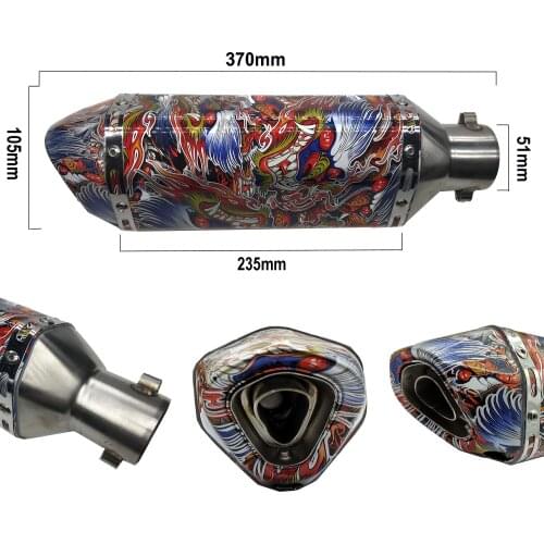 Left/Right Use Universal Motorcycle Exhaust 51mm Motorbike Exhaust Muffler Escape With DB Killer For nmax CB400 ER6N GY6 ATV
