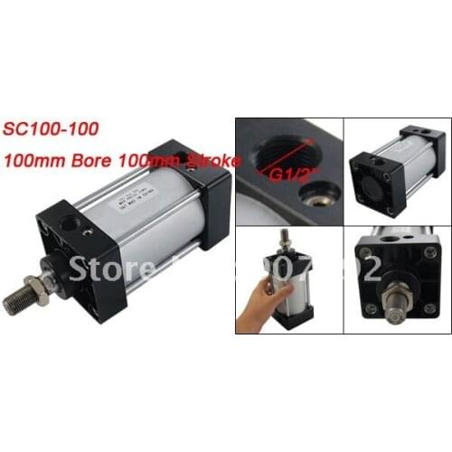 High Quality 100mm Bore 100mm Stroke SC Standard Cylinders 100*100 Double Acting Pneumatic Air Cylinder
