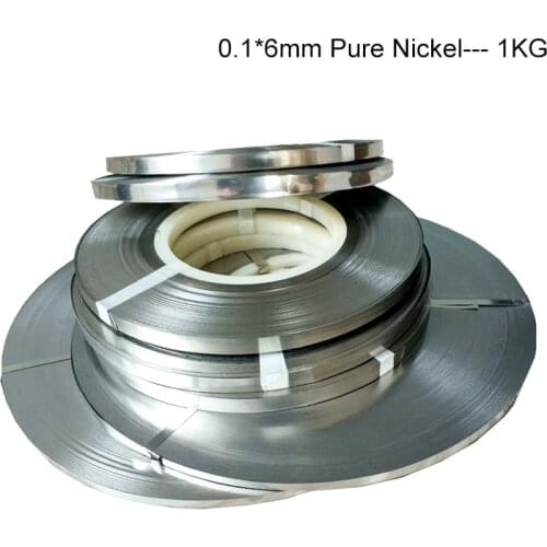 1kg 0.1*6mm Pure Nickel Strip 99.96% High Purity Lithium Battery Nickel Strips For 18650 Battery Pack Spot Welding Nickel Belt