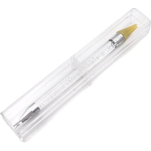 1 Pc Dual-ended Dotting Pen Rhinestone Studs Picker Wax Pencil Crystal Beads Handle Nail Art Tool