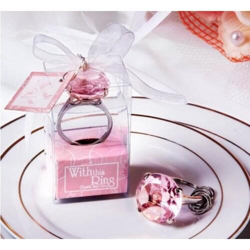 1000pcs/lot Gifts Suppliers Ring Keychain Wedding Favors and gifts(5colors chosen) SN1943