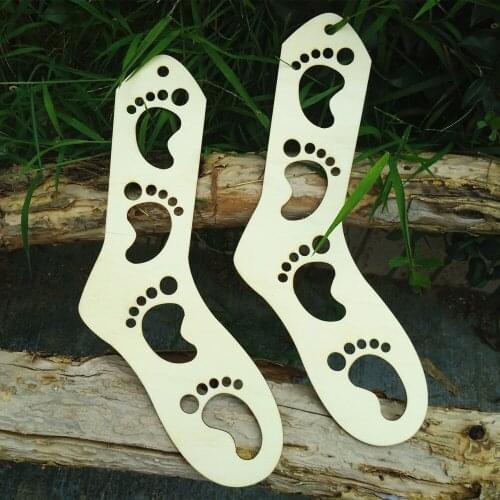 2pcs Wooden Wood Baby Footprint Socks Forms Blockers Stretchers Sock Shapes Hand Knit Socks