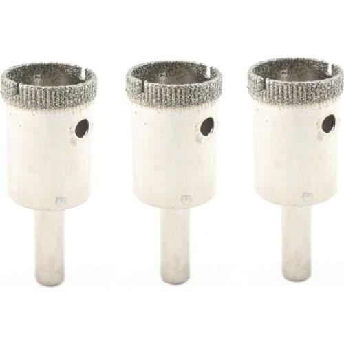 3Pcs 20-40 mm Diamond Hole Saw Coated Core Drill Bit Masonry Drilling Cutter for Glass Marble Tile Granite Gemstone Tools