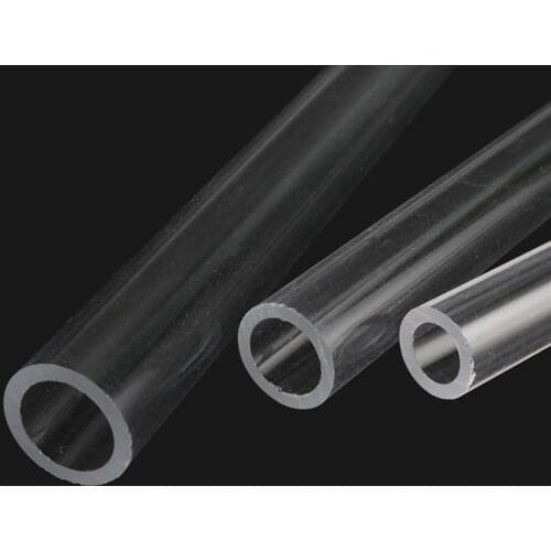 3 Pcs Transparent OD 12/14/16mm Acrylic Pipe Length 48~50cm Fish Tank Aquarium Glass Pipe Garden Irrigation Pipe Connectors