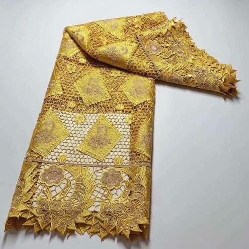 African French Tulle Lae Fabric Guipure Lace Embroidery High Quality Water Soluble Nigerian Wedding Dresses Swiss Lace Fabric