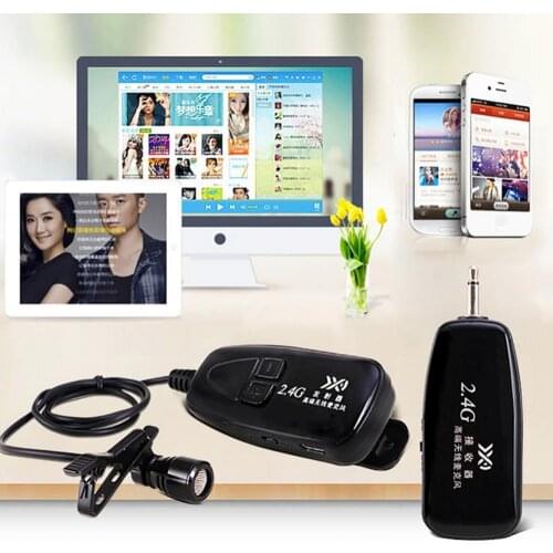 Bluelans 2.4G Wireless Microphone Automatch Condenser Headset with Metal Collar Clip Mic