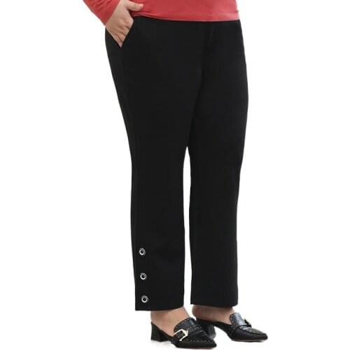 Spring Autumn 3XL To 7XL Plus Size Trousers High Waist Slim Casual Pants Korean Style Long Pant TQK5043