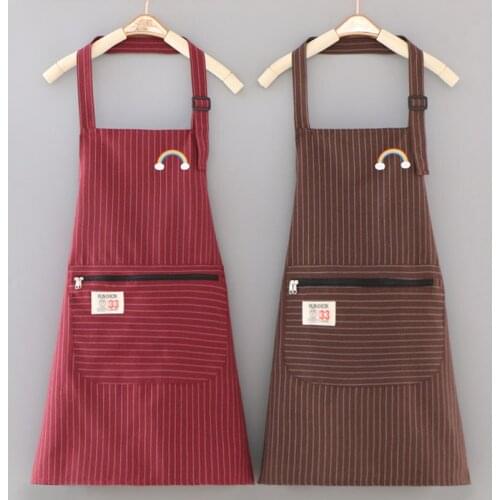 Apron Household Cotton Cloth Kitchen Oil-proof and Waterproof Fashion Female Japanese Small Fresh Cooking For Home and Kitchen