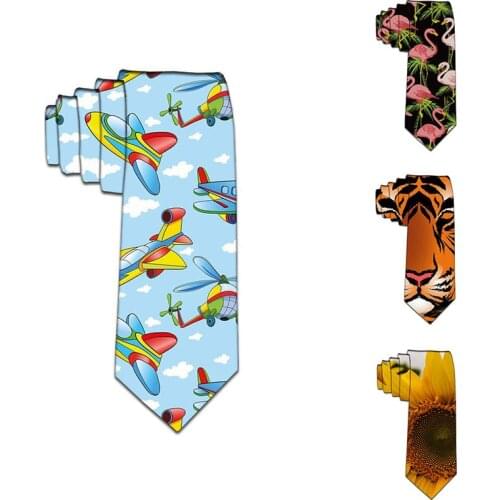 3D Printed Mens Polyester Slim Tie Funny Pattern Wedding Party Casual Happy 8cm Wide Tie Jacquard Weave Man Shirt Accessories