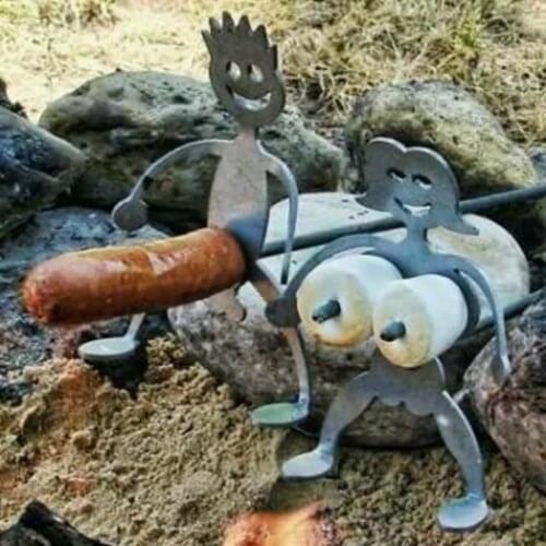 Hot dog Boy Man And Marshmallow Girl Woman Roaster Cooker Skewer Roaster Cooker Stainless Steel Cooking Tools BBQ Grill
