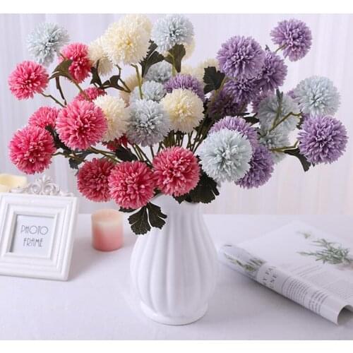 Artificial flowers wedding decorations artificial chrysanthemum three heads daisy four colors for choose