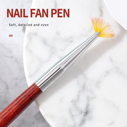 1pc Nail Art Brush Fan Gradient Paint Draw Dust Glitter Powder Remover Clean Pen Acrylic Liner UV Gel Polish Tips Tool Manicure
