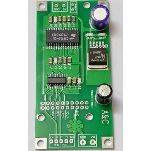 CS8414 coaxial receiving board surpasses CS8412, AK4118, compatible interface I2S input