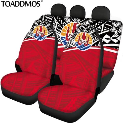 TOADDMOS Tahiti Polynesian Design Front and Rear Car Seat Cover Set Universal Car Seat Protectors Auto Interior Accessories